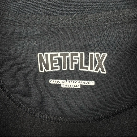 Netflix Stranger Things Black Sweatshirt No Size Tag - Picture 3 of 4